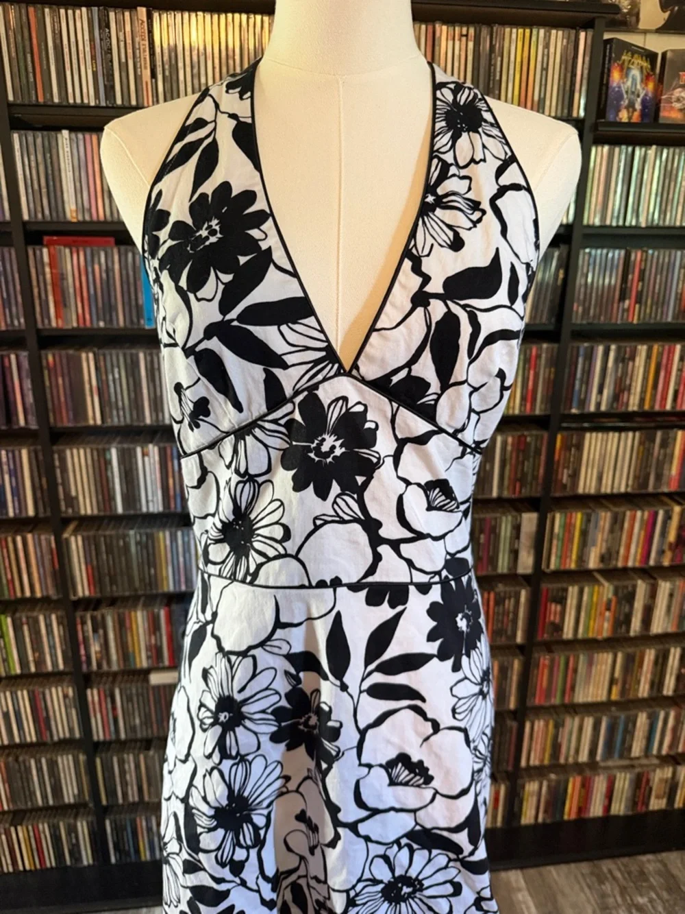 A.P.N.Y Black Floral Formal Summer Dress MIDI Boho - Picture 2 of 5